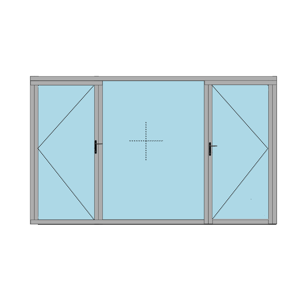 Casement Window With Center Fixed