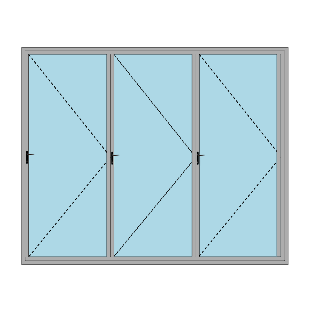 Casement Window With Three Shutter