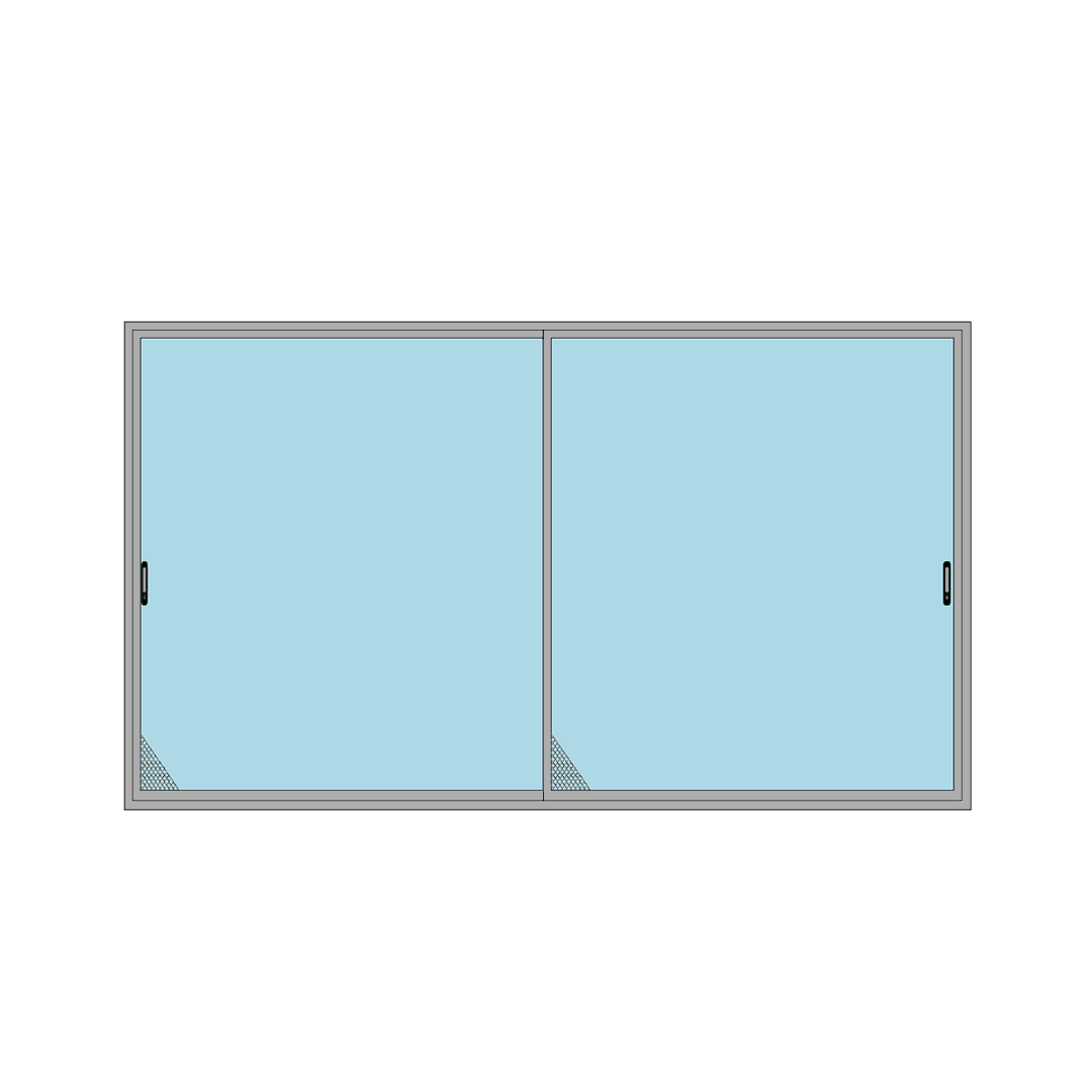 Two Track Sliding Window With Mesh