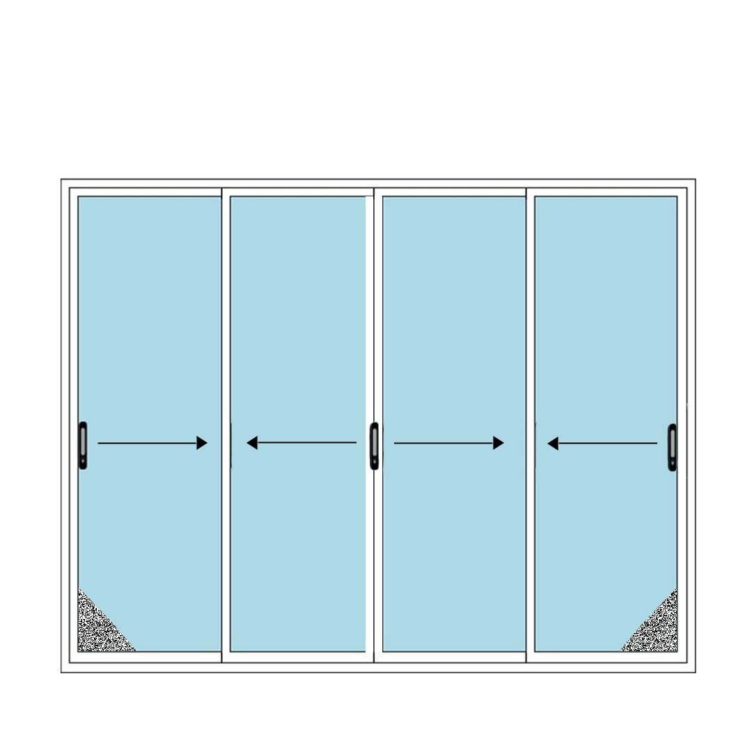 Two Track Sliding Window Mesh 4 Shutter