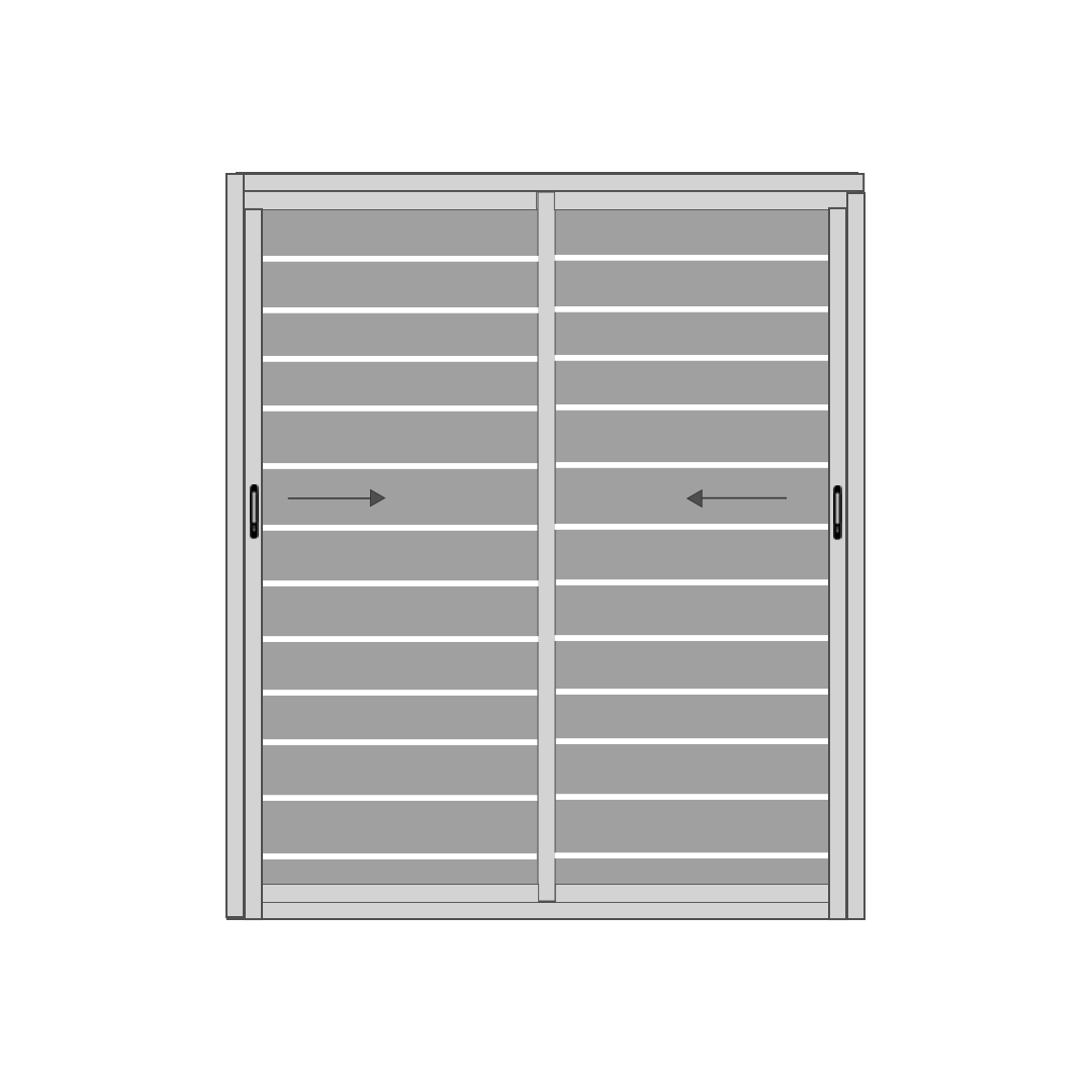 Two Track Sliding Door With Grill